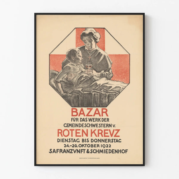Vintage Poster Red Cross Bazaar 1922 - Supportive Wall Decoration