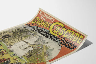 Vintage Poster of the Great Waterfall and the Roller Coasters on Boulevard des Capucines