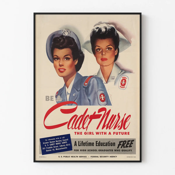 Vintage poster Be a Cadet Nurse for wall decoration