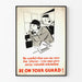 Vintage safety poster for telephone caution