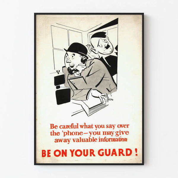 Vintage safety poster for telephone caution