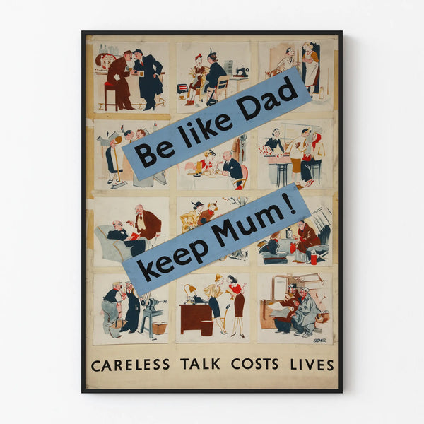 Vintage poster Be Like Dad Keep Mum - Retro wall decoration