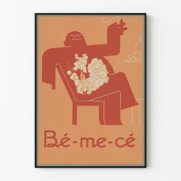 Vintage Bé-me-cé poster for retro wall decoration