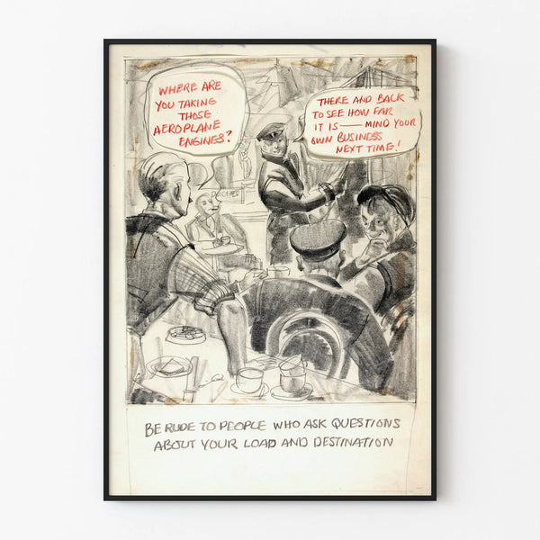 Vintage Humorous Poster Dialogue at the Café