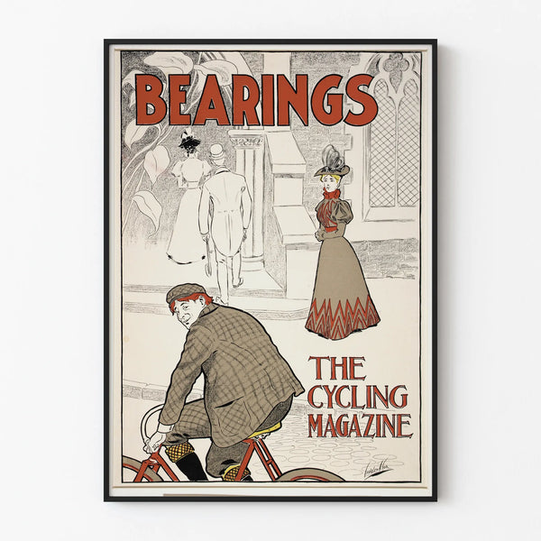 Vintage Bearings Poster - The Cycling Magazine for Wall Decoration