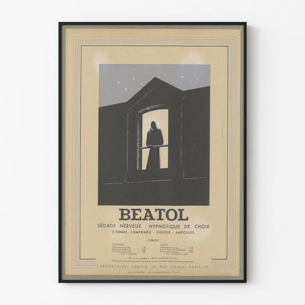 Vintage advertising poster for Beatol hypnotic sedative