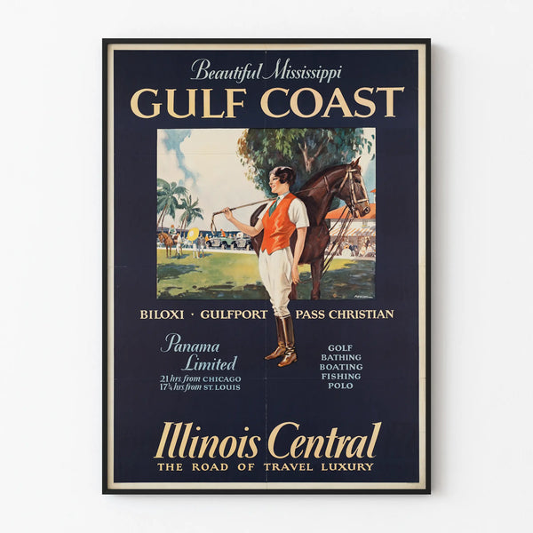 Vintage Mississippi Gulf Coast Poster - Wall Decoration for Sports and Travel