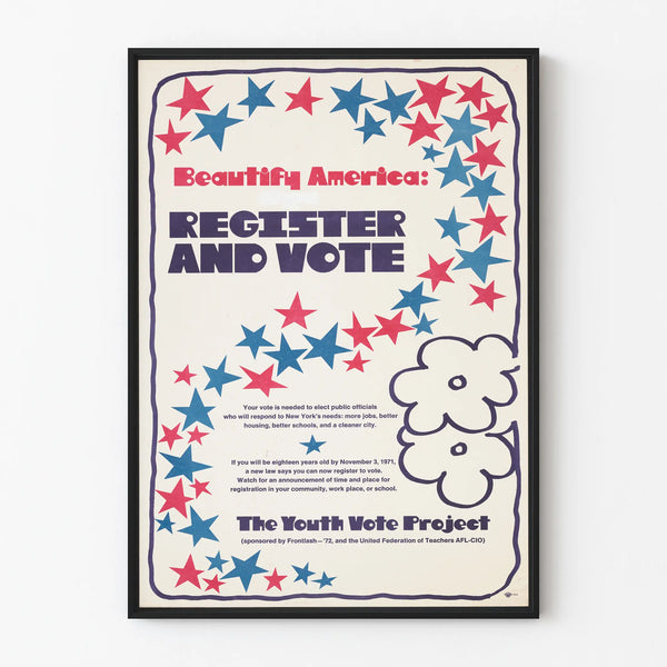 Vintage Poster Wall Decoration Register and Vote USA