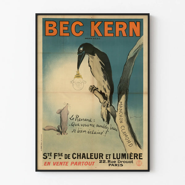 Vintage Bec Kern Poster - Illuminated and Artistic Wall Decoration