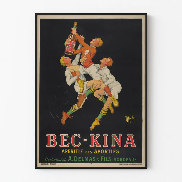 Vintage poster Bec-Kina sports aperitif