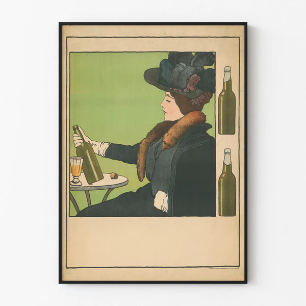 Vintage Beck's Key Beer Poster in Art Nouveau Style