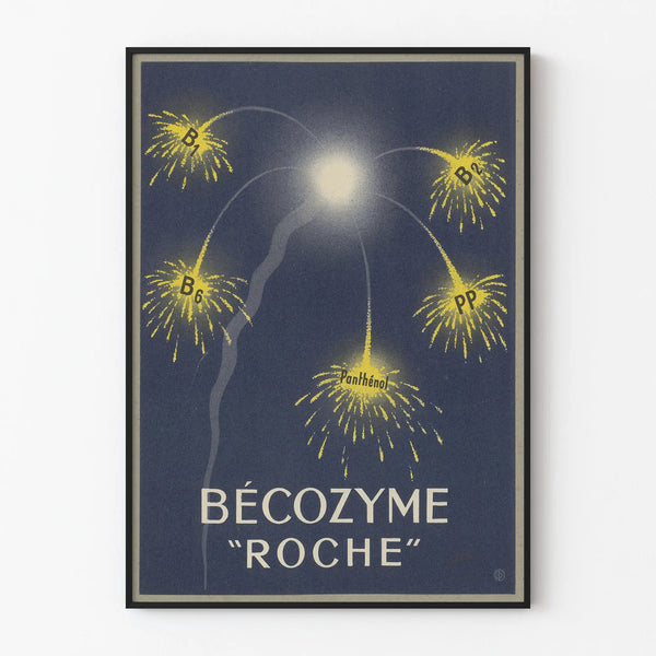 Vintage poster BÉCOZYME ROCHE retro wall decoration