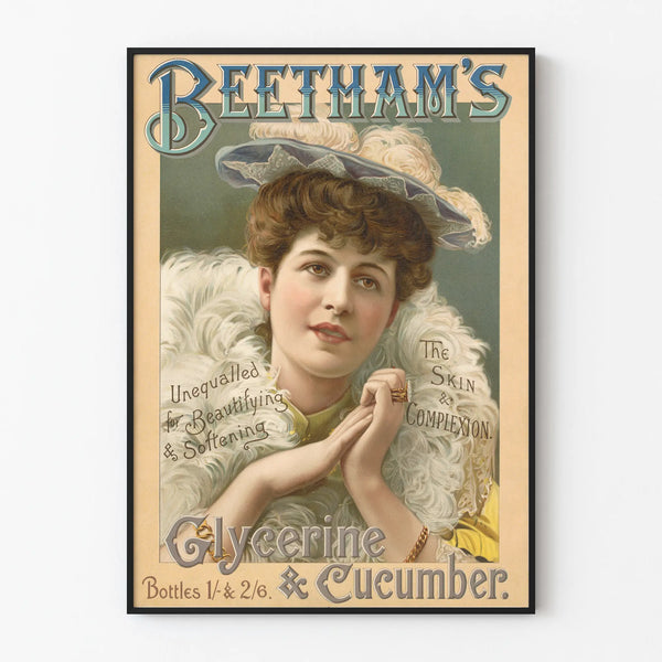 Vintage Poster Beetham's Glycerin & Cucumber for Wall Decoration