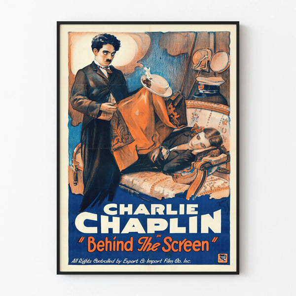 Vintage Poster Charlie Chaplin Behind The Screen