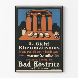 Vintage therapeutic poster - Hot sand bath treatment in Bad Köstritz