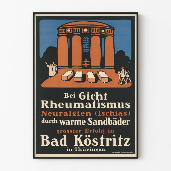 Vintage therapeutic poster - Hot sand bath treatment in Bad Köstritz