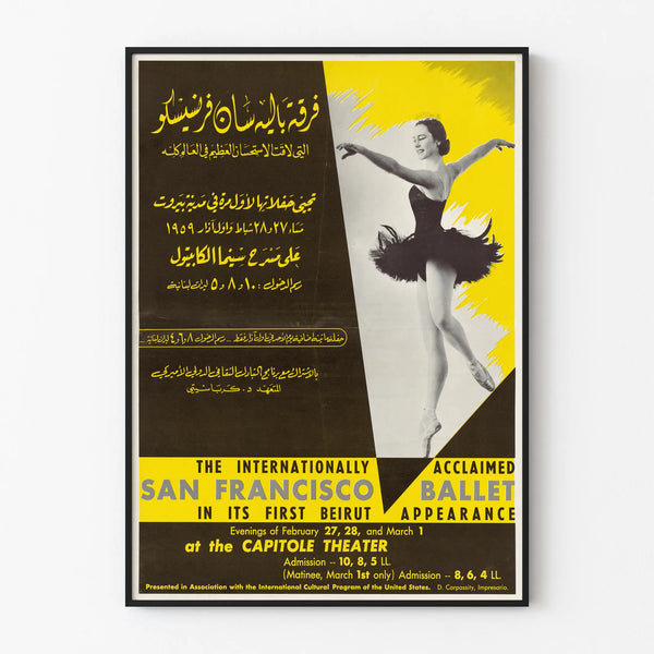 Poster Ballet San Francisco in Beirut - Vintage Wall Decoration