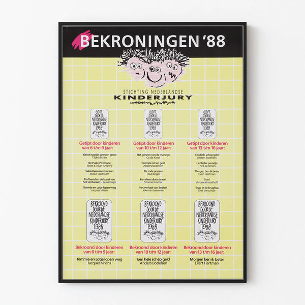 Vintage Wall Decoration Bekroningen '88 Foundation Dutch Children's Jury Poster