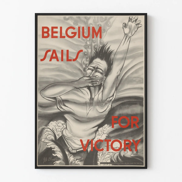 Vintage Belgian Poster Rushing for Victory