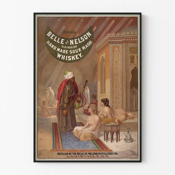 Vintage Poster Belle of Nelson Whiskey Orientalist Decor