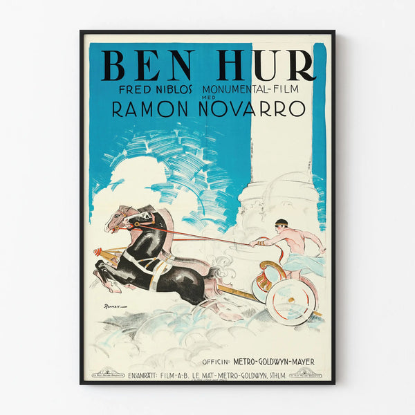 Vintage Film Poster Ben Hur Chariot Race Wall Decoration