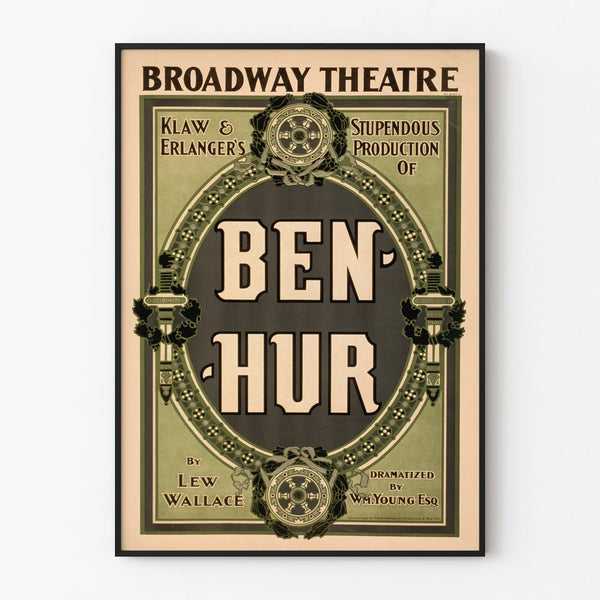Vintage poster of Ben-Hur by Lew Wallace for Broadway Theatre