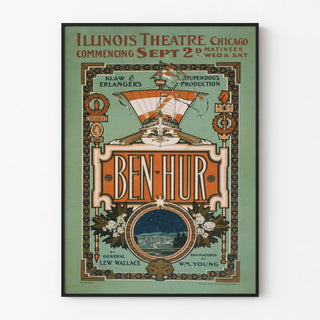 Vintage Poster of Ben-Hur at the Illinois Theatre in Chicago
