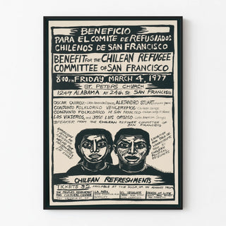 Vintage poster of the Chilean Refugee Committee San Francisco