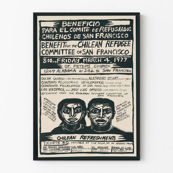 Vintage poster of the Chilean Refugee Committee San Francisco