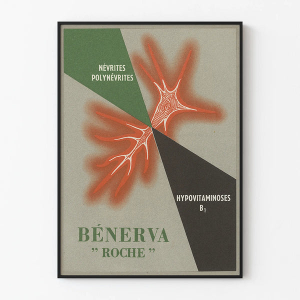 Vintage Medical Poster BéNerva Roche - Retro Wall Decoration