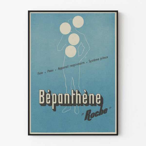 Vintage poster Bepanthène Roche wall decoration medical design