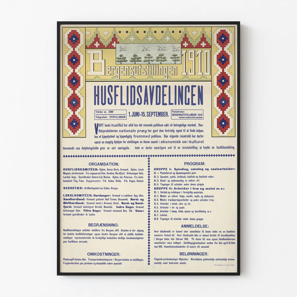 Bergen Exhibition Poster 1910 Edition Handicrafts Department