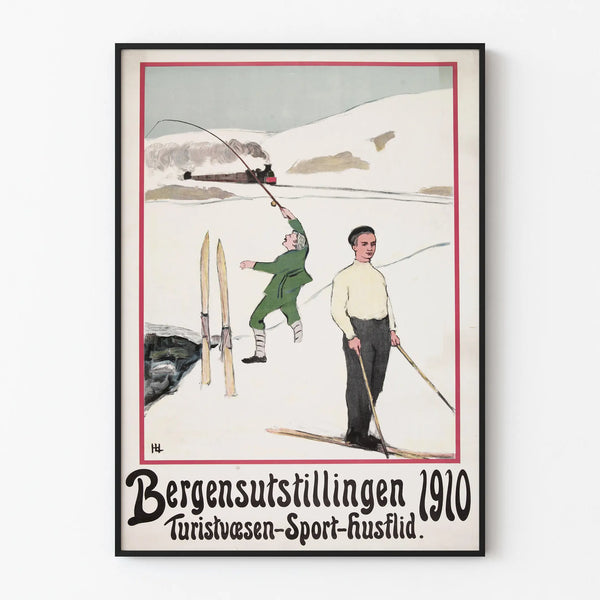 Vintage Poster Bergen Exhibition 1910 Sports and Tourism