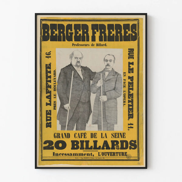 Vintage Poster of Berger Frères Billiard Professors