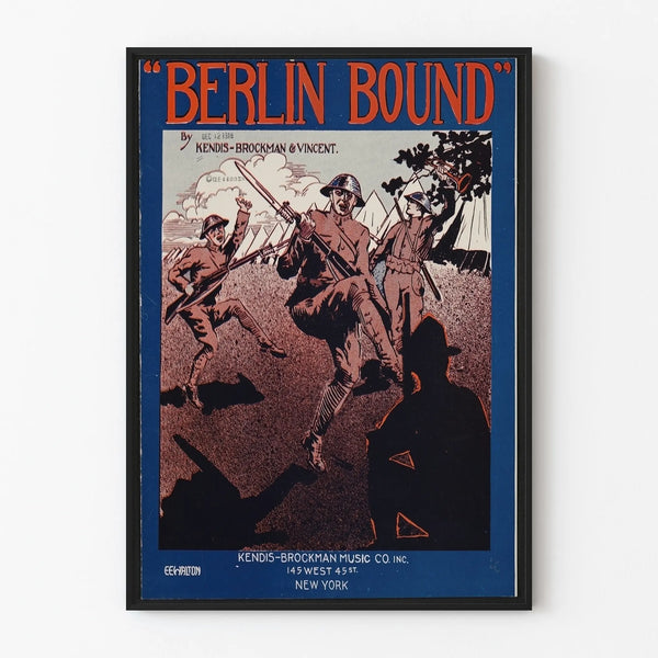 Vintage Berlin Bound Poster - Retro Military Wall Decoration