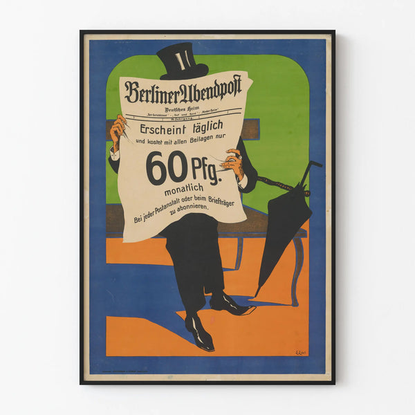 Vintage Berlin Evening Post Poster Wall Decoration
