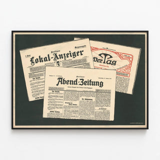 Vintage Poster of German Newspapers Berlin 1913 — framed artwork on a wall