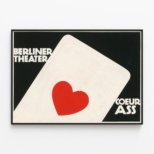 Berliner Theater Heart Decorative Minimalist Poster — framed artwork on a wall