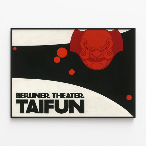 Berliner Theater Taifun Poster - Bold Graphic Wall Decoration — framed artwork on a wall