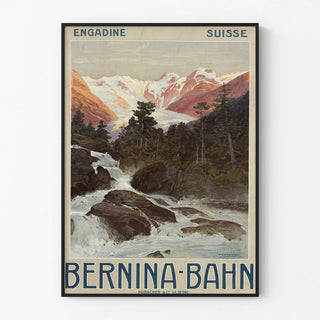 Decorative Poster Bernina Railway Engadine Switzerland - Mountain Landscape Poster