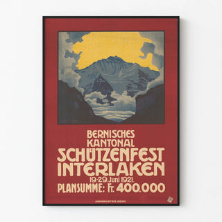 Vintage Poster of the Bernese Shooting Festival Interlaken 1921