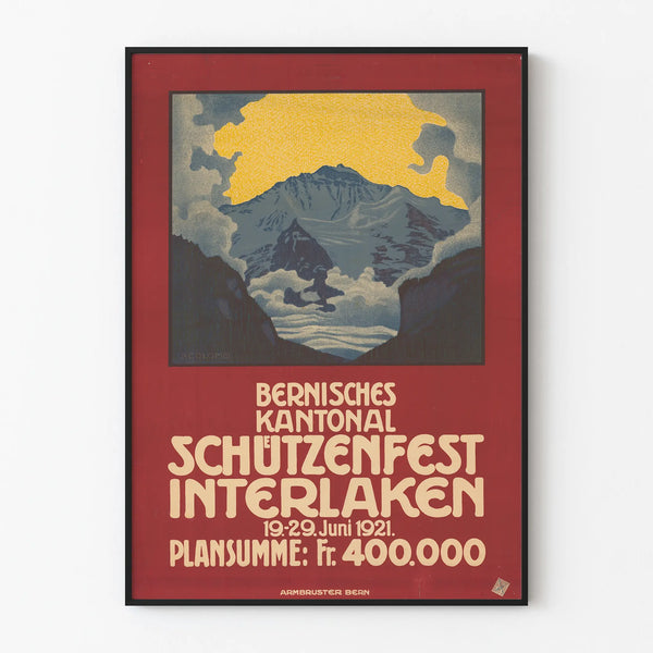 Vintage Poster of the Bernese Shooting Festival Interlaken 1921