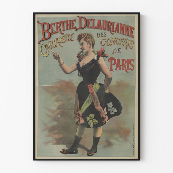 Vintage poster Berthe Delaurianne Cascadeuse des Concerts de Paris
