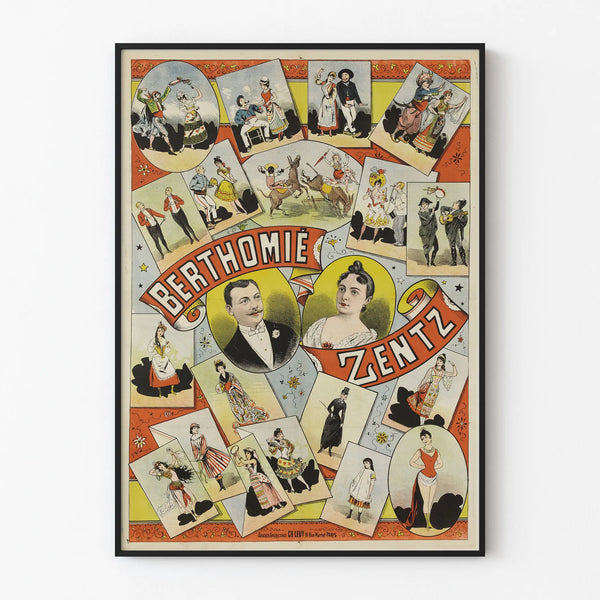 Vintage Berthomié Zentz decorative and colorful poster