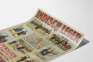 Vintage recruitment poster of the Indisch Leger military in 1909