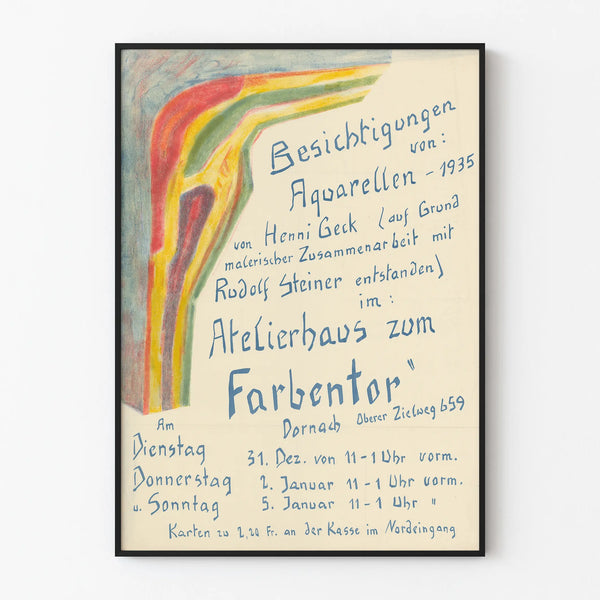 Vintage Exhibition Poster of Watercolors 1935 Atelierhaus Farbtentor