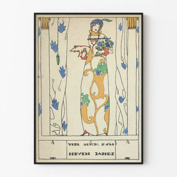 Vintage decorative poster Viel Glück zum neuen Jahre