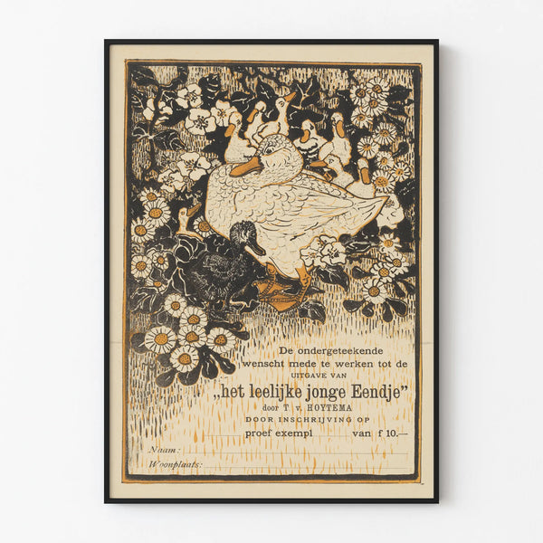 Vintage decorative poster The Ugly Duckling