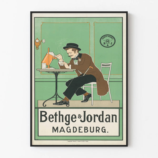 Vintage poster Bethge & Jordan Magdeburg retro wall decoration