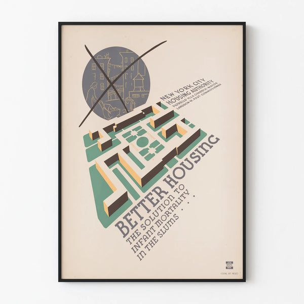 Vintage Poster Better Housing - Improving Housing Conditions to Combat Infant Mortality